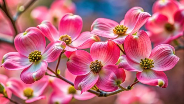 Pink flowering dogwood blossoms in spring in Metro Atlanta, representing the ideal time to schedule HVAC maintenance before summer heat